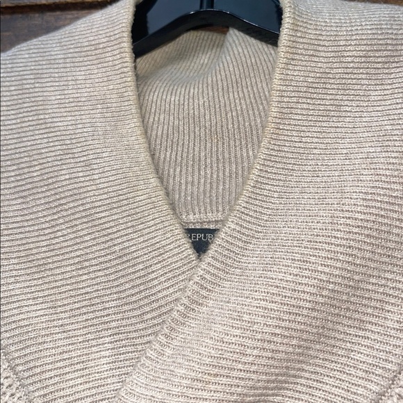 Banana Republic Shawl Collar Pullover Sweater XXL Beige Tan Textured Knit - Picture 8 of 8